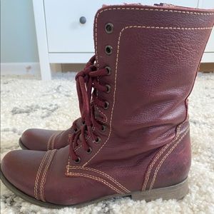 Women’s Steve Madden Troopa Lace Up Combat Boots Size 9